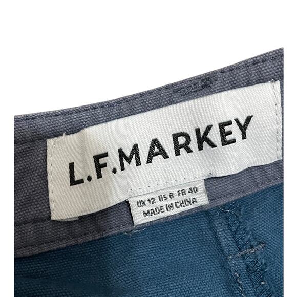 L.F. Markey Wilder Trouser Utility Workwear Wide Straight Leg Blue Gray Womens 8 - Picture 3 of 6